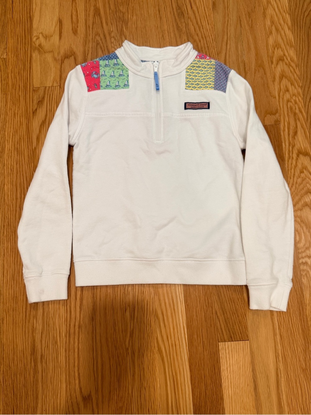 Vineyard Vines White Quarter-Zip Sweatshirt - Size 7/8